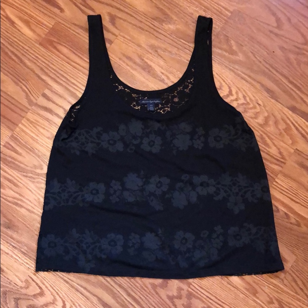 American Eagle, lengthier crop top with lace back